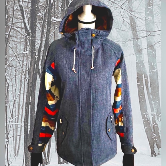 EUC! ROXY WOMAN’S LODGE JACKET DENIM BLUE - Picture 3 of 14